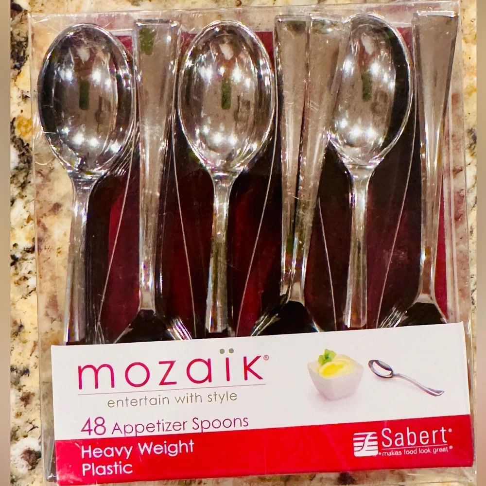 Mozaik Appetizer combo 96 pc.Set- 2 boxes & 48 pc. Spoons - 1 box